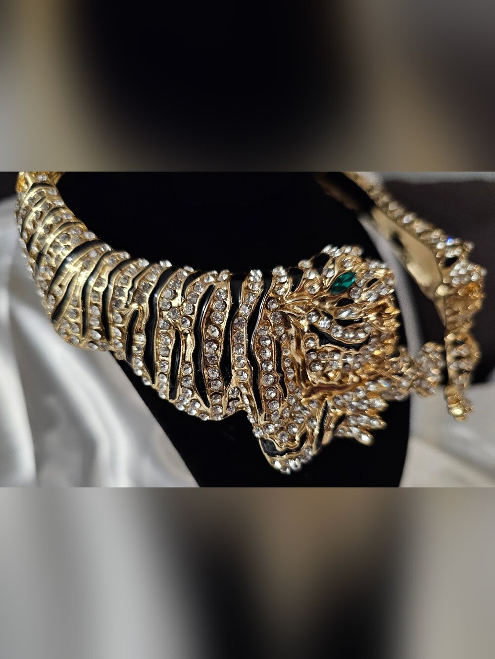 NWT Tiger Statement Jewelry Set Natasha Necklace & Bracelet Anna & Ava Ring Sz 8 - Picture 12 of 16